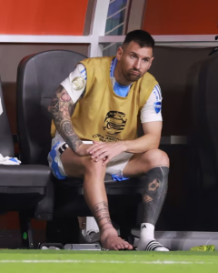 Messi exited the game in tears after a non-contact leg injury