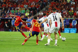 Rodri of Spain scores his team's first goal during the UEFA EURO 2024 Image Credit: gettyimages