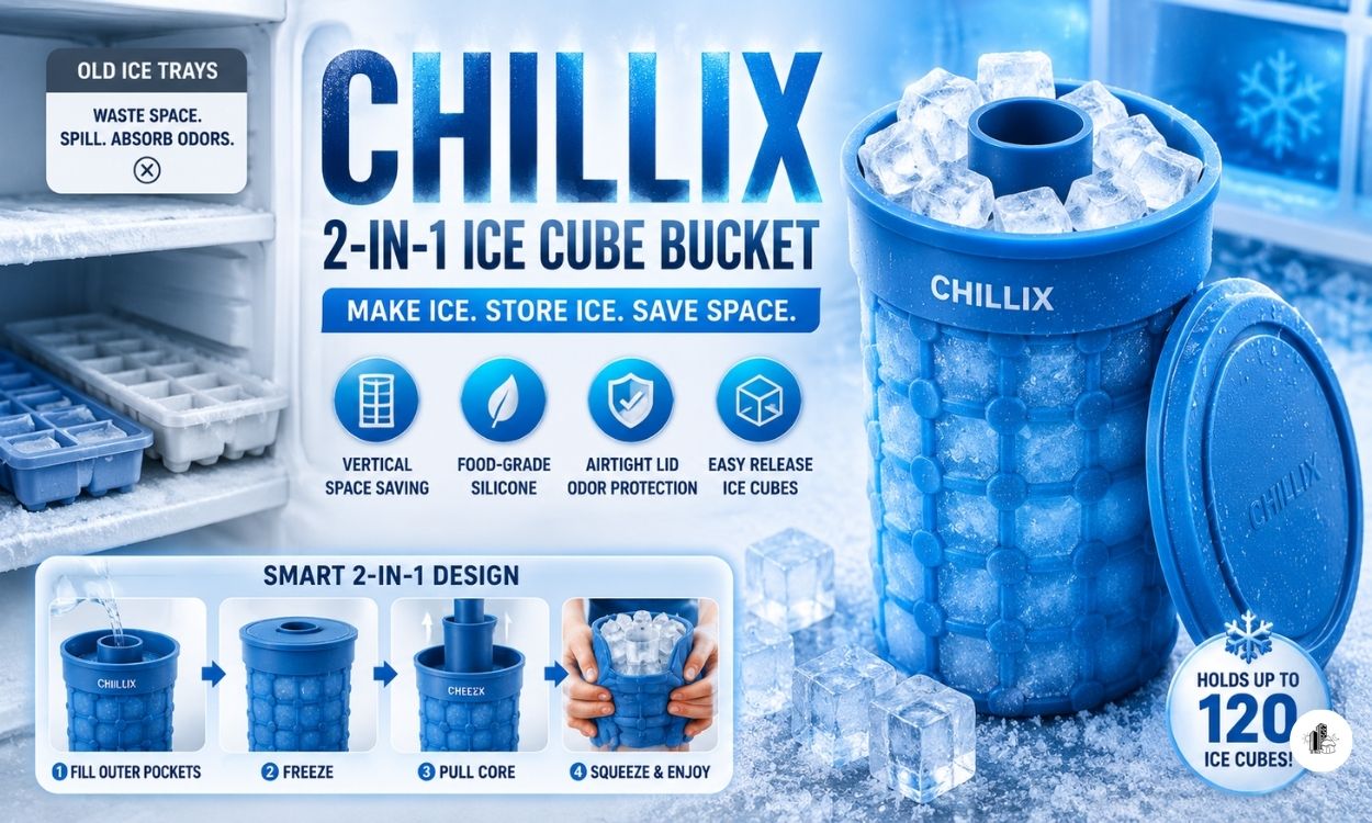 Chillix 2-in-1 Silicone Ice Cube Bucket