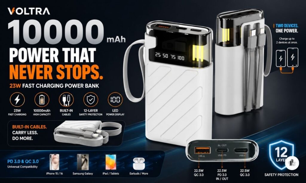 Voltra 10,000mAh High-Speed Portable Power Bank