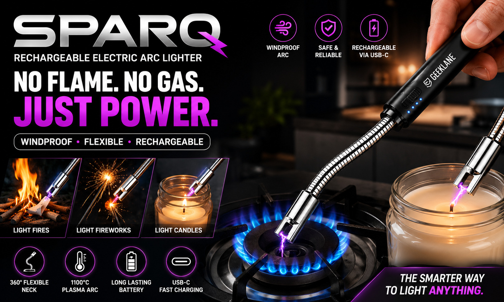 Sparq Rechargeable Electric Arc Lighter